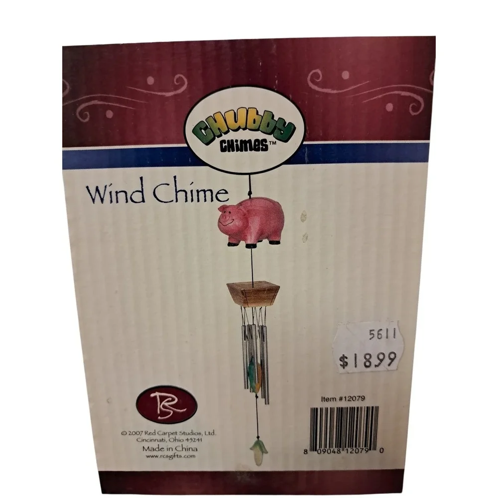Wind Chime Pink‎ Pig New In Box